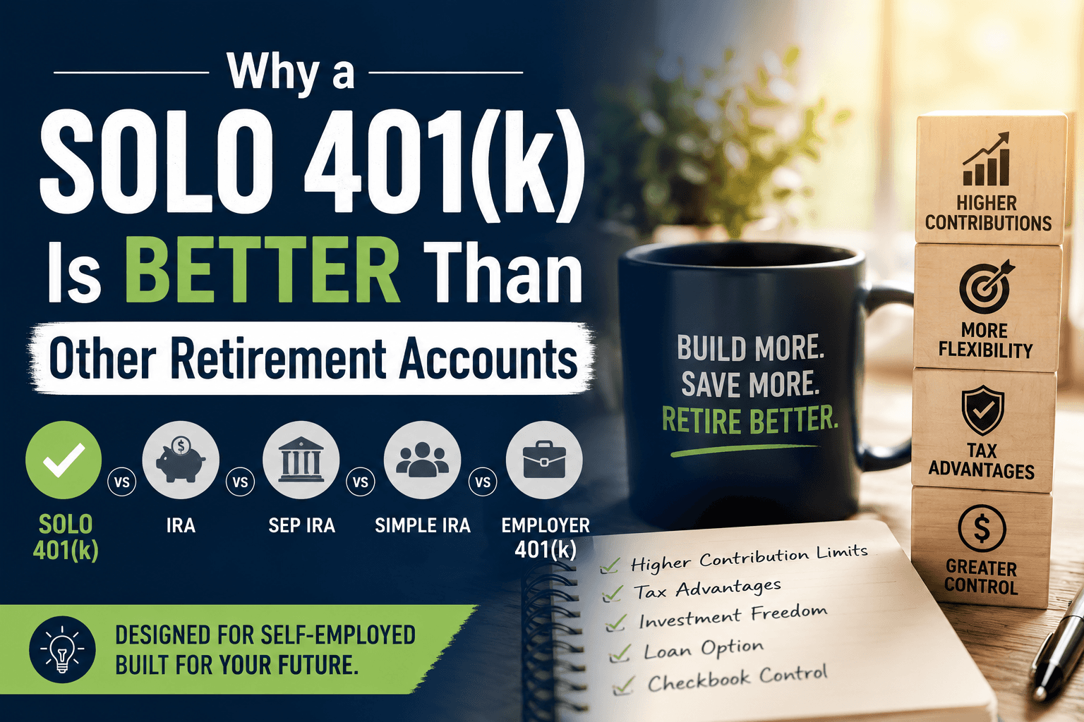 Why a Solo 401(k) Is Often Better Than Traditional Retirement Accounts